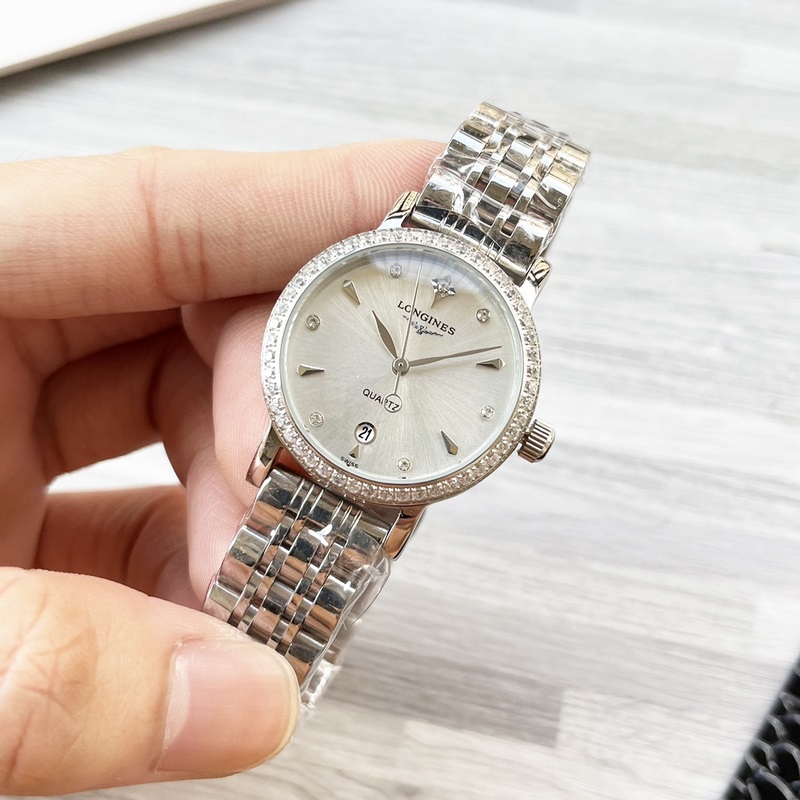 女款_浪琴 女士腕錶 原裝進(jìn)口石英機(jī)芯 礦物質(zhì)玻璃鏡面 316L精鋼錶殼 女30mm