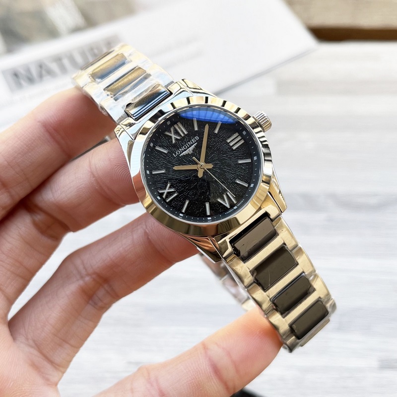 女款_浪琴錶結合女性材質與動感線條 打造出全新康柏系列(Conquest Classi