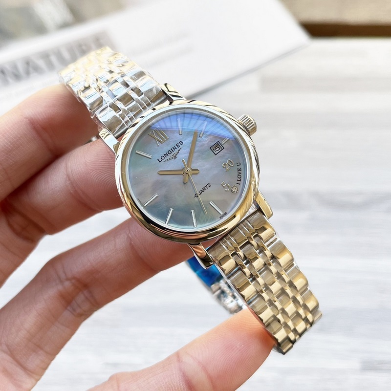 女款_浪琴情侶款 簡直太別緻了 ！低調又不失細節的美，錶盤刻度也太纖細秀氣了吧！複古獨