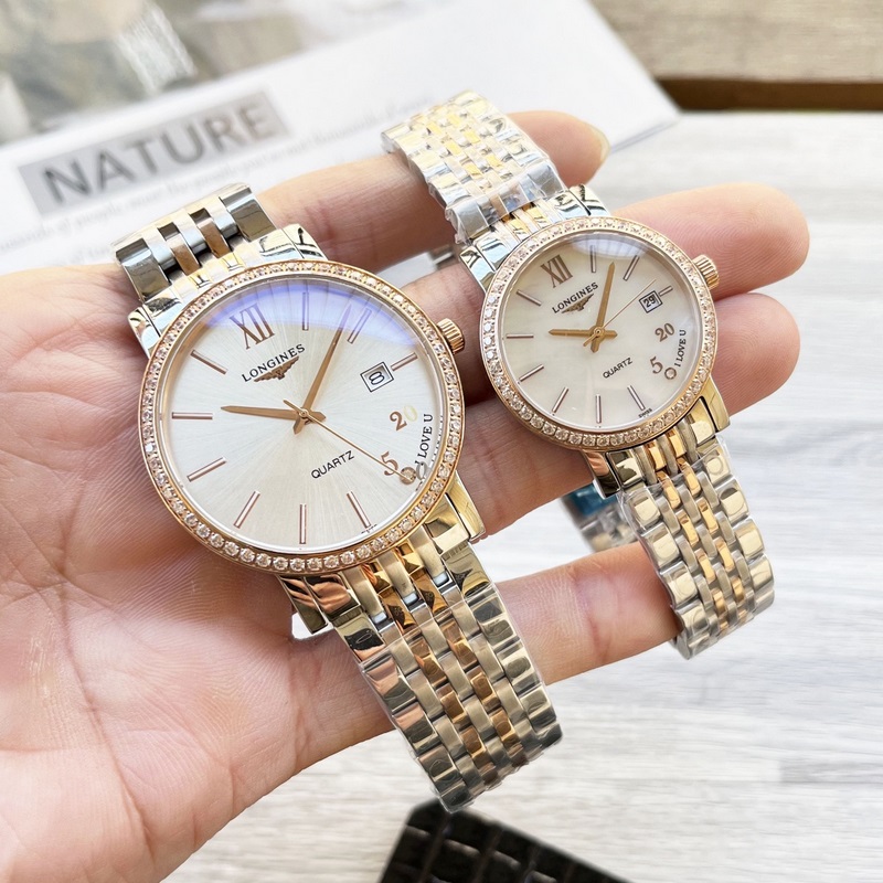 女款_浪琴情侶款 簡直太別緻了 ！低調又不失細節的美，錶盤刻度也太纖細秀氣了吧！複古獨