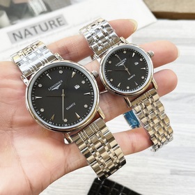 女款_浪琴 情侶腕錶 原裝進口石英機芯 礦物質玻璃鏡面 316L精鋼錶殼 直徑男40m