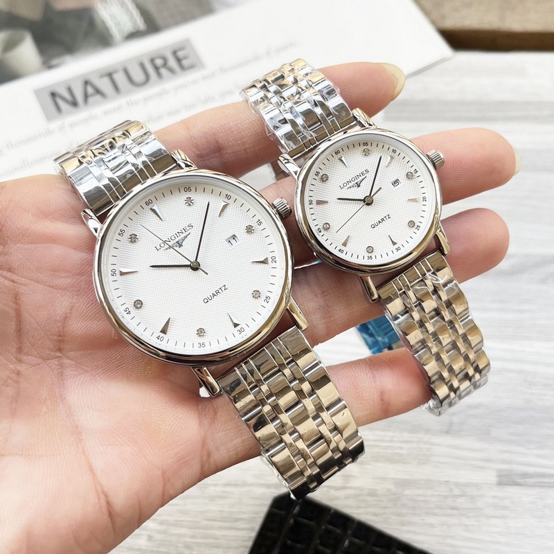 女款_浪琴 情侶腕錶 原裝進口石英機芯 礦物質玻璃鏡面 316L精鋼錶殼 直徑男40m