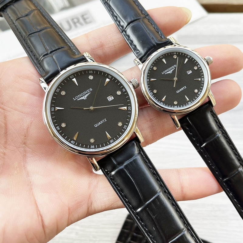 女款_浪琴 情侶腕錶 原裝進口石英機芯 礦物質玻璃鏡面 316L精鋼錶殼 直徑男40m