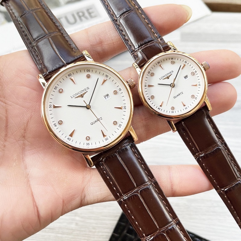 女款_浪琴 情侶腕錶 原裝進口石英機芯 礦物質玻璃鏡面 316L精鋼錶殼 直徑男40m