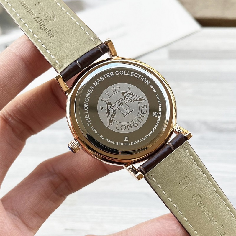 女款_浪琴 情侶腕錶 原裝進口石英機芯 礦物質玻璃鏡面 316L精鋼錶殼 直徑男40m