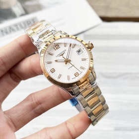 女款_浪琴-康鉑系列 女士腕錶 優雅時尚 錶殼316精鋼打造 采用原裝蝴蝶雙按扣 藍寶