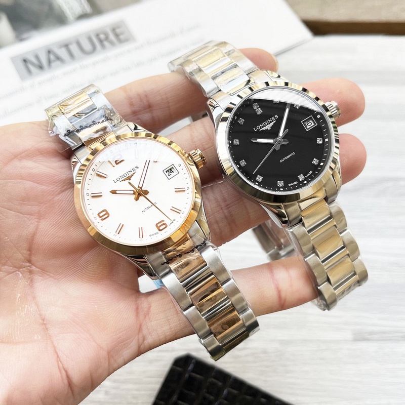 女款_浪琴-康鉑系列 女士腕錶 優雅時尚 錶殼316精鋼打造 采用原裝蝴蝶雙按扣 藍寶