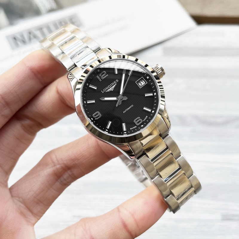 女款_浪琴-康鉑系列 女士腕錶 優雅時尚 錶殼316精鋼打造 采用原裝蝴蝶雙按扣 藍寶