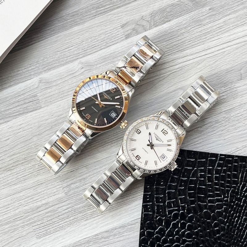 女款_浪琴-康鉑系列 女士腕錶 優雅時尚 錶殼316精鋼打造 采用原裝蝴蝶雙按扣 藍寶