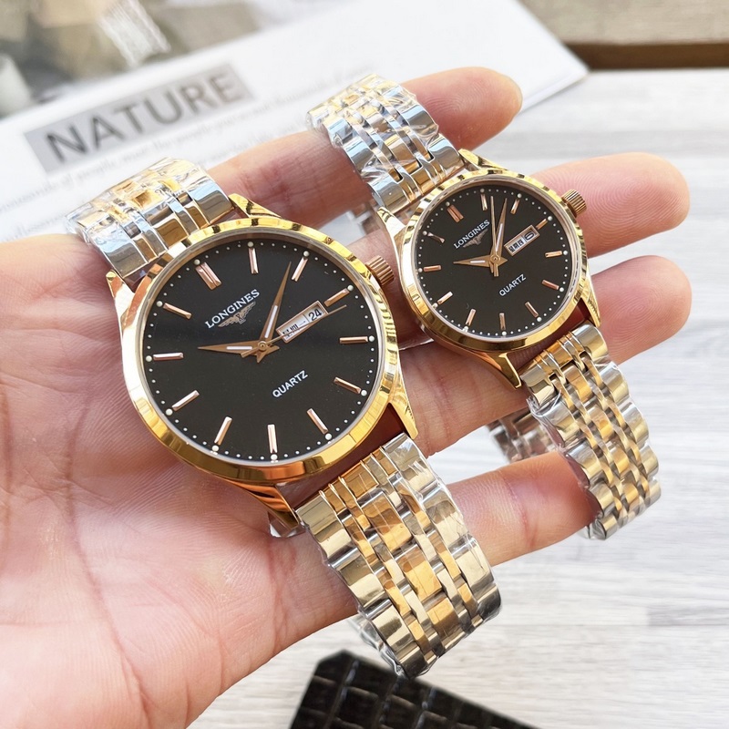 女款_浪琴 情侶腕錶 原裝進(jìn)口石英機(jī)芯 礦物質(zhì)玻璃鏡面 316L精鋼錶殼 直徑男40m