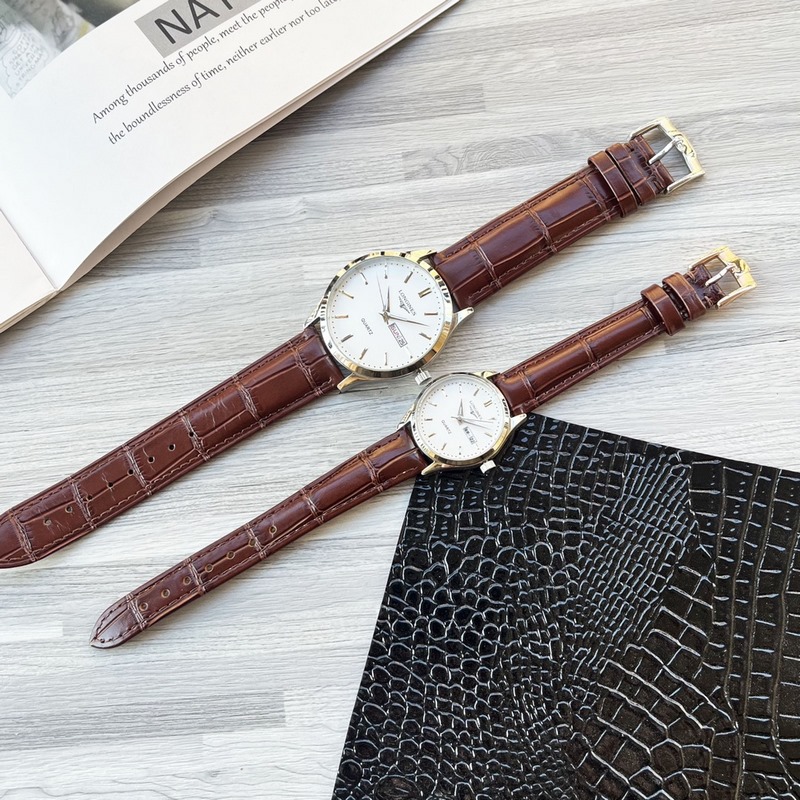 女款_浪琴 情侶腕錶 原裝進(jìn)口石英機(jī)芯 礦物質(zhì)玻璃鏡面 316L精鋼錶殼 直徑男40m