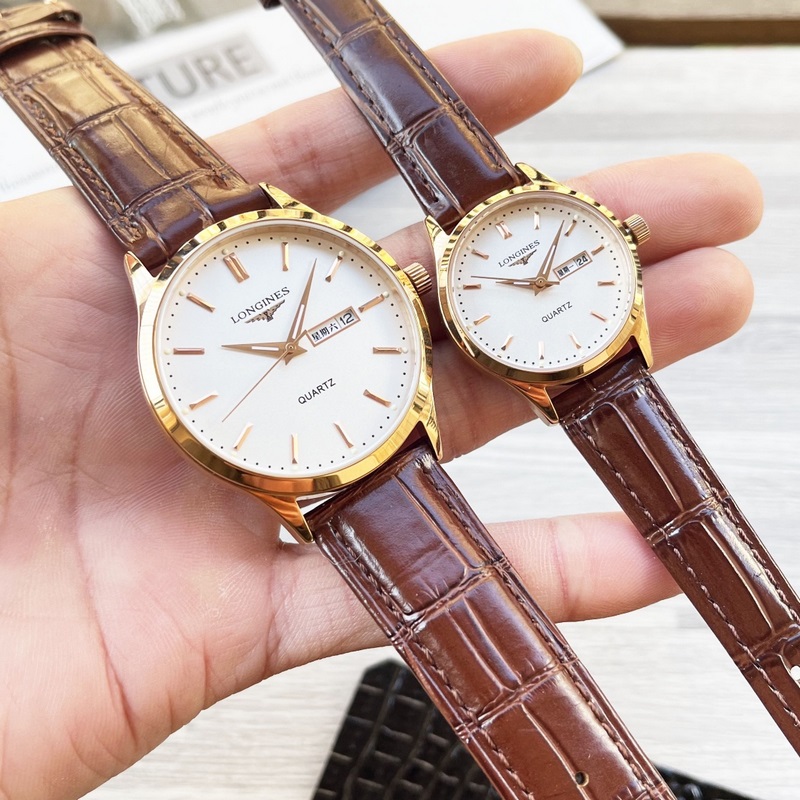 女款_浪琴 情侶腕錶 原裝進(jìn)口石英機(jī)芯 礦物質(zhì)玻璃鏡面 316L精鋼錶殼 直徑男40m