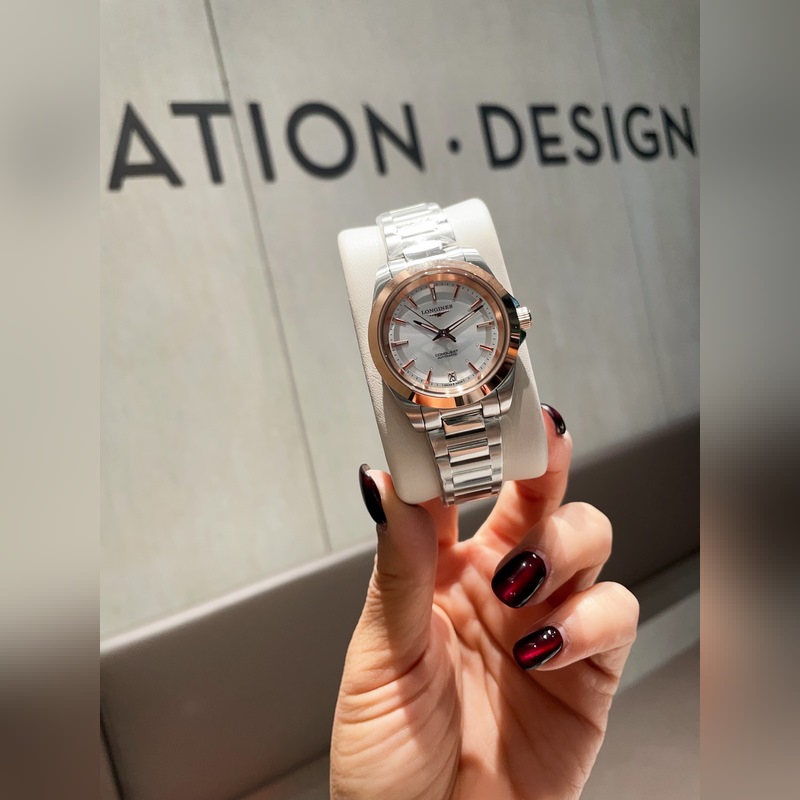 女款_浪琴康卡斯悅動系列 女裝34mm尺寸，316精鋼材質，一圈一殼，CNC精工藝打造