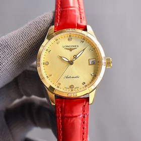 女款_最新力薦浪琴女款， 小紅書爆款，女裝腕錶，青春年華，可以搭配更多顔色皮帶鏡面：