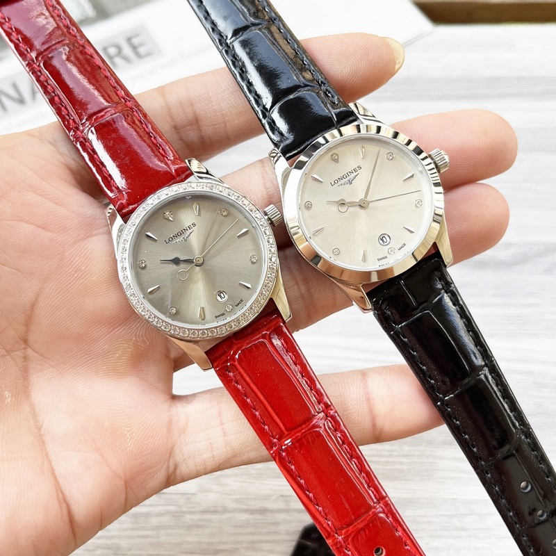 女款_浪琴 女士腕錶 原裝進口石英機芯 礦物質玻璃鏡面 316L精鋼錶殼 女30mm