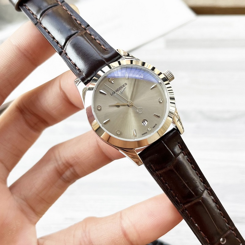 女款_浪琴 女士腕錶 原裝進口石英機芯 礦物質玻璃鏡面 316L精鋼錶殼 女30mm