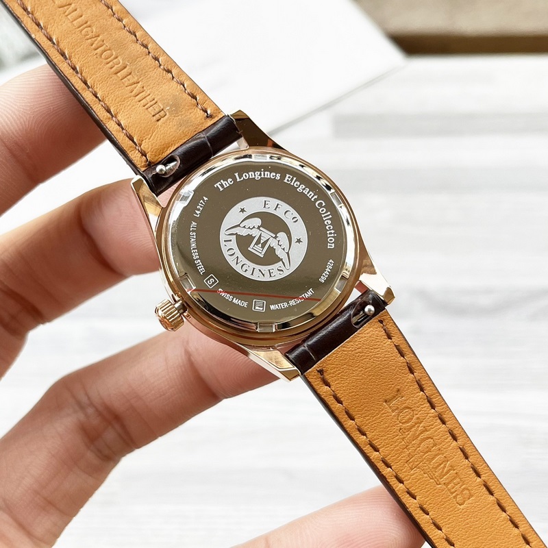 女款_浪琴 女士腕錶 原裝進口石英機芯 礦物質玻璃鏡面 316L精鋼錶殼 女30mm