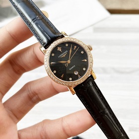 女款_浪琴 女士腕錶 原裝進口石英機芯 礦物質玻璃鏡面 316L精鋼錶殼 女30mm