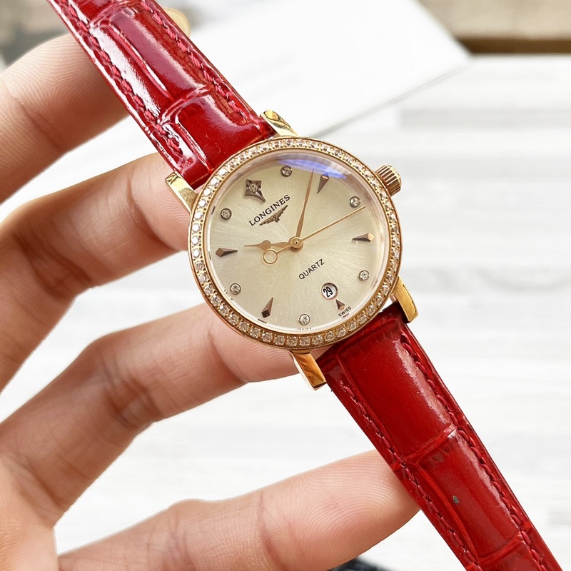 女款_浪琴 女士腕錶 原裝進(jìn)口石英機(jī)芯 礦物質(zhì)玻璃鏡面 316L精鋼錶殼 女30mm