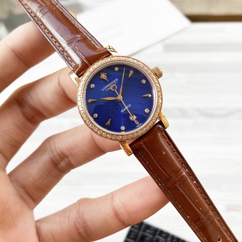 女款_浪琴 女士腕錶 原裝進(jìn)口石英機(jī)芯 礦物質(zhì)玻璃鏡面 316L精鋼錶殼 女30mm