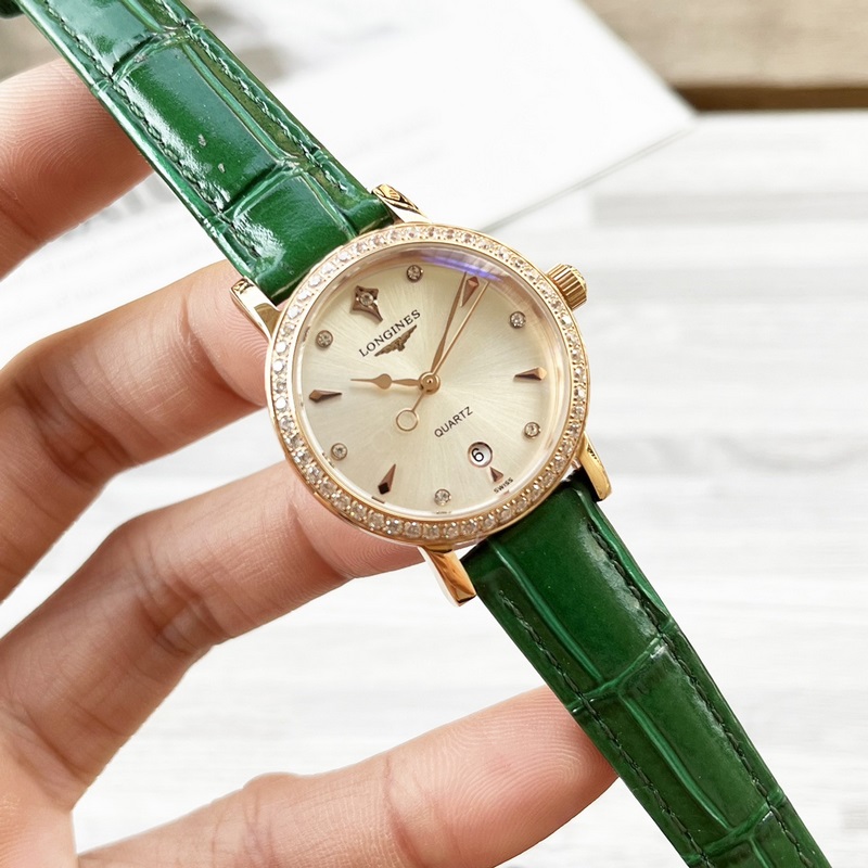 女款_浪琴 女士腕錶 原裝進(jìn)口石英機(jī)芯 礦物質(zhì)玻璃鏡面 316L精鋼錶殼 女30mm