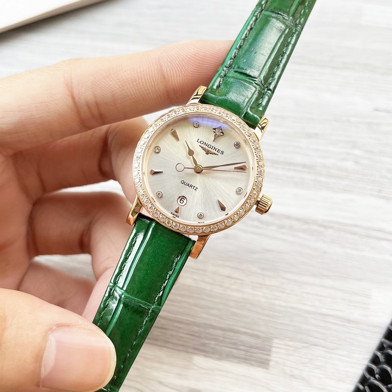 女款_浪琴 女士腕錶 原裝進(jìn)口石英機(jī)芯 礦物質(zhì)玻璃鏡面 316L精鋼錶殼 女30mm