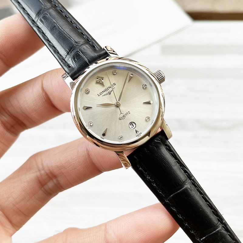 女款_浪琴 女士腕錶 原裝進(jìn)口石英機(jī)芯 礦物質(zhì)玻璃鏡面 316L精鋼錶殼 女30mm