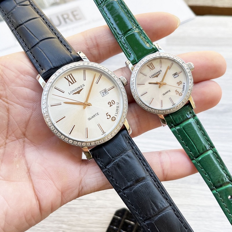 女款_浪琴情侶款 簡直太別緻了 ！低調又不失細節的美，錶盤刻度也太纖細秀氣了吧！複古獨