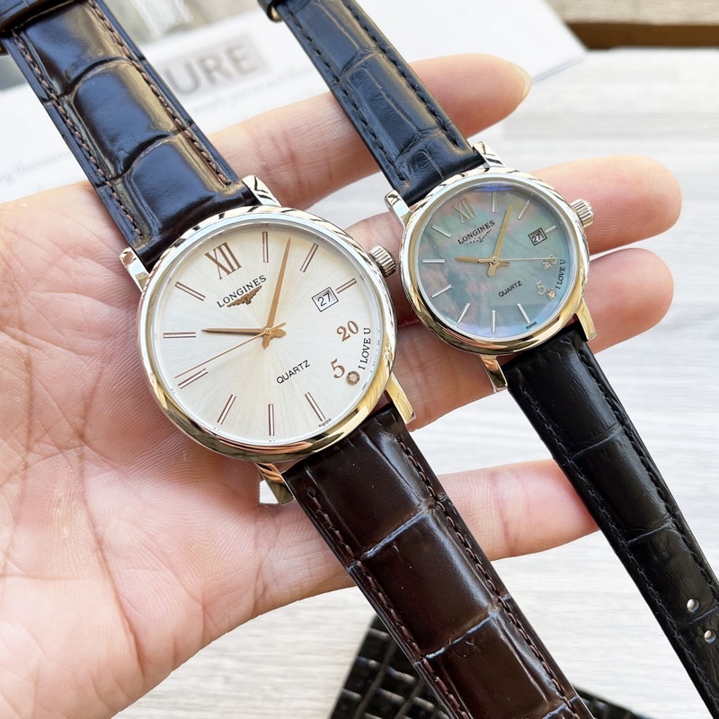 女款_浪琴情侶款 簡直太別緻了 ！低調又不失細節的美，錶盤刻度也太纖細秀氣了吧！複古獨