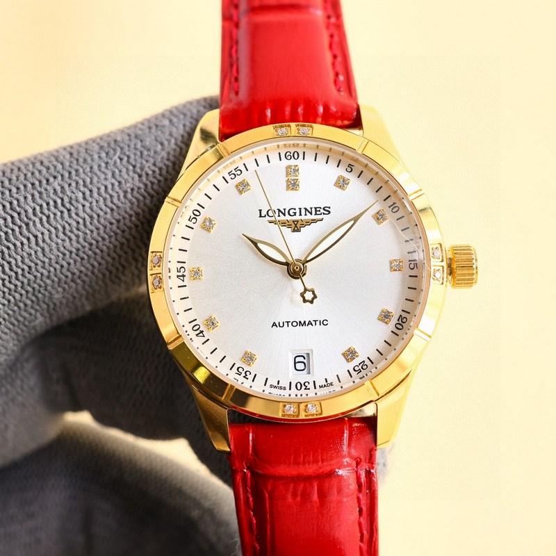 女款_二零二五浪琴最新女款， 小紅書爆款，腕錶，青春年華，可以搭配更多顔色皮帶鏡面：