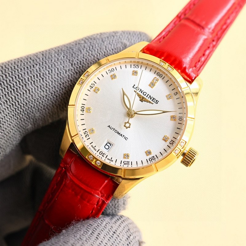 女款_二零二五浪琴最新女款， 小紅書爆款，腕錶，青春年華，可以搭配更多顔色皮帶鏡面：