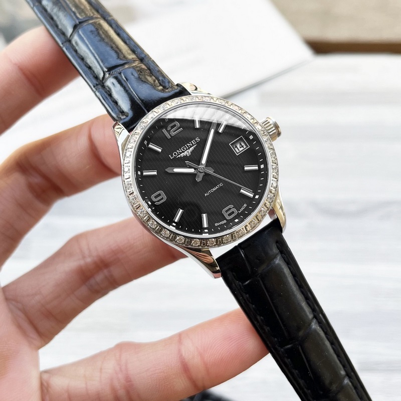 女款_浪琴-康鉑系列 女士腕錶 優雅時尚 錶殼316精鋼打造 采用原裝蝴蝶雙按扣 藍寶