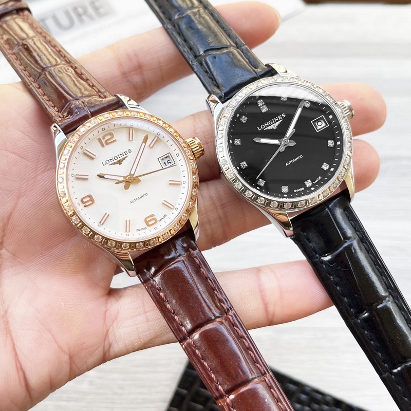 女款_浪琴-康鉑系列 女士腕錶 優雅時尚 錶殼316精鋼打造 采用原裝蝴蝶雙按扣 藍寶