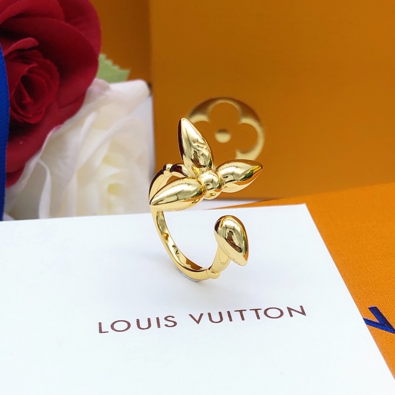 【LV最新款 老花戒指金色 均碼】一緻ZP黃銅材質