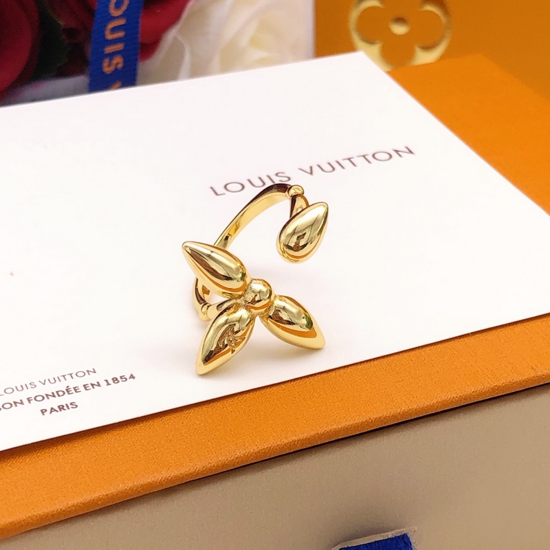 【LV最新款 老花戒指金色 均碼】一緻ZP黃銅材質