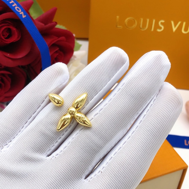 【LV最新款 老花戒指金色 均碼】一緻ZP黃銅材質