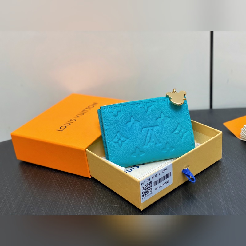 【臺灣貨】M14089藍(lán)色白彩 兩折錢包 LV x TM Portfolio L