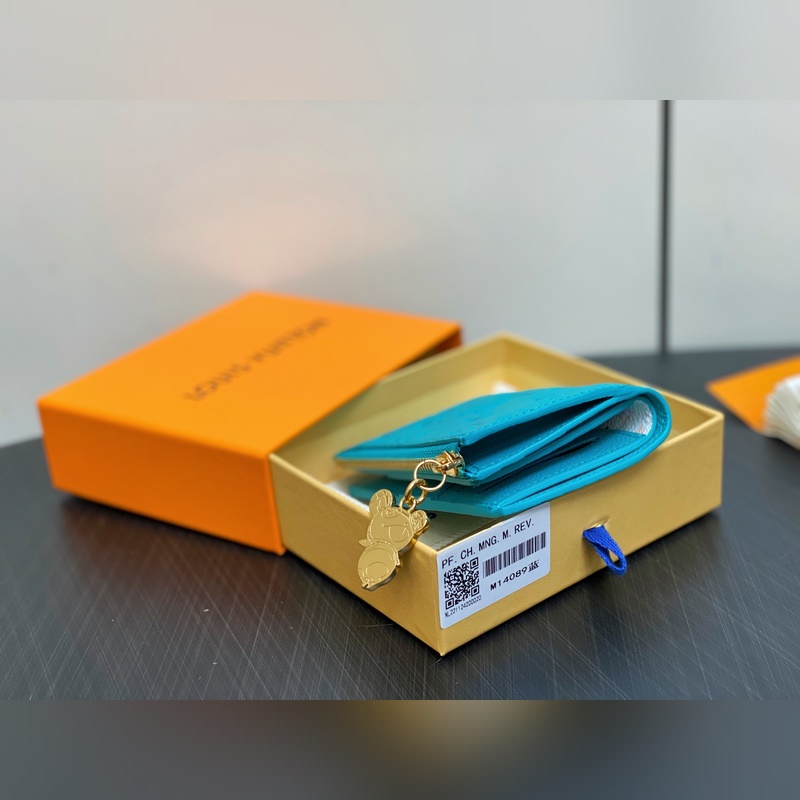 【臺灣貨】M14089藍(lán)色白彩 兩折錢包 LV x TM Portfolio L