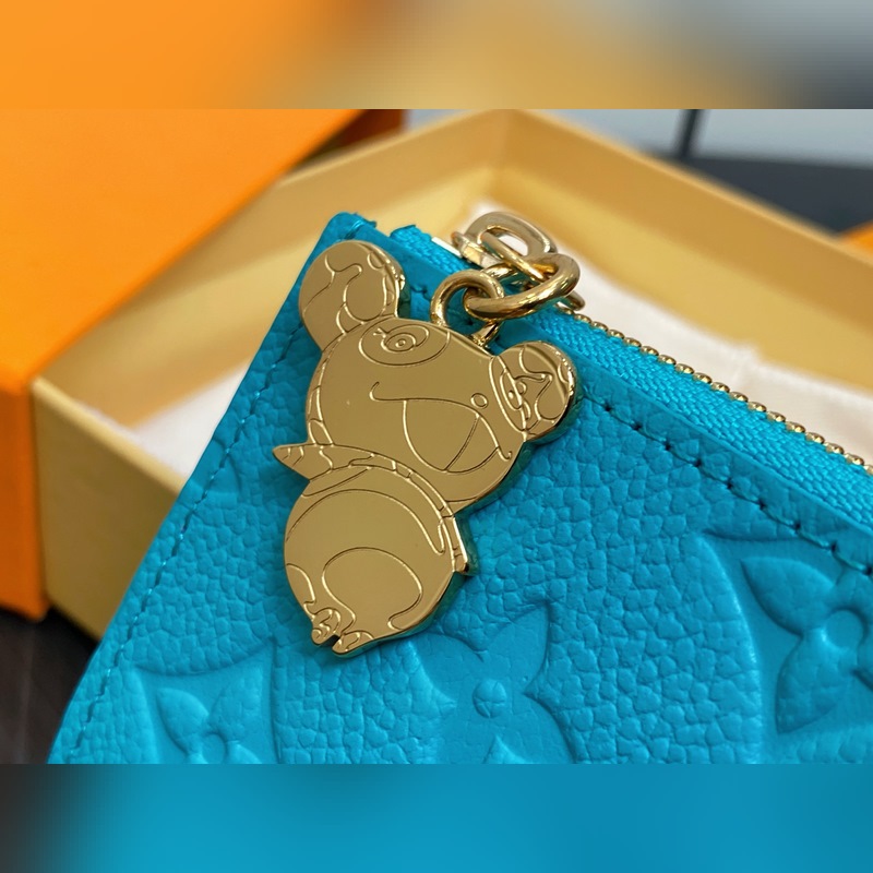 【臺灣貨】M14089藍(lán)色白彩 兩折錢包 LV x TM Portfolio L