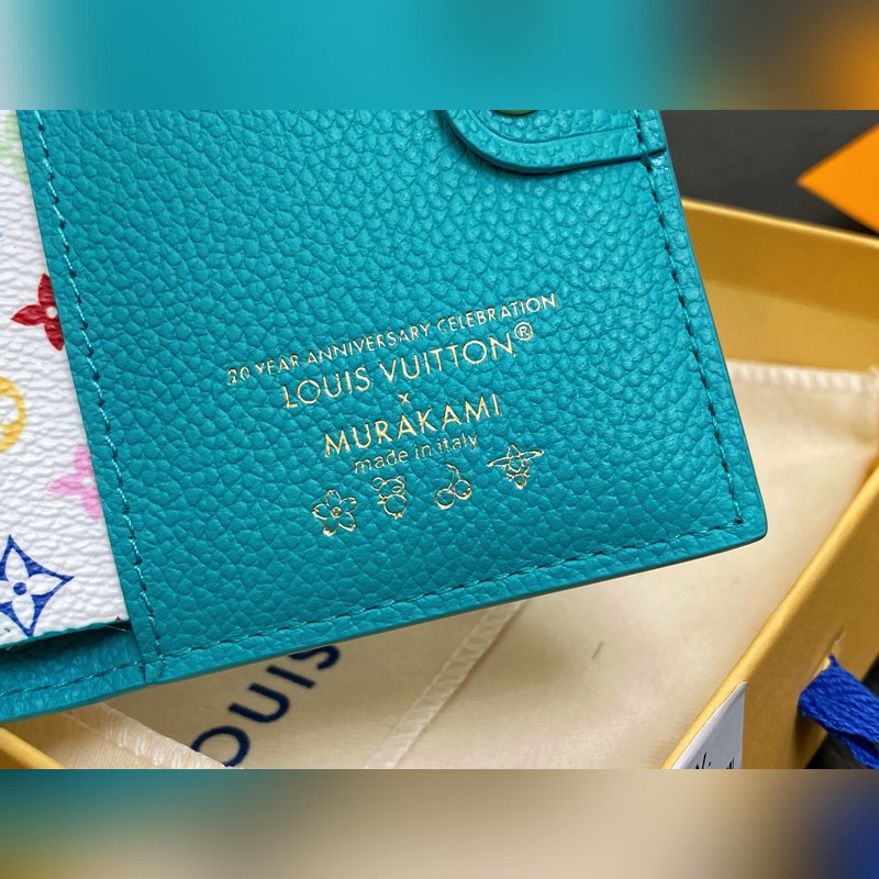 【臺灣貨】M14089藍(lán)色白彩 兩折錢包 LV x TM Portfolio L