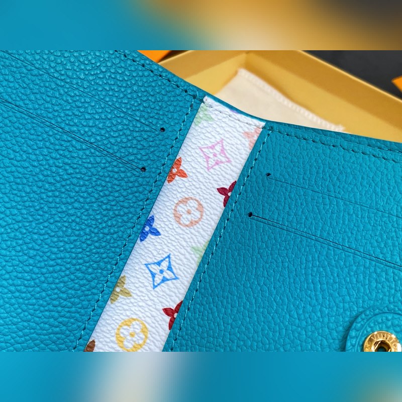 【臺灣貨】M14089藍(lán)色白彩 兩折錢包 LV x TM Portfolio L