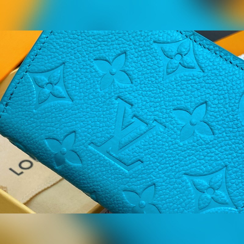 【臺(tái)灣貨】M13619藍(lán)色白彩 兩折拉鍊錢包 LV x TM Portfolio