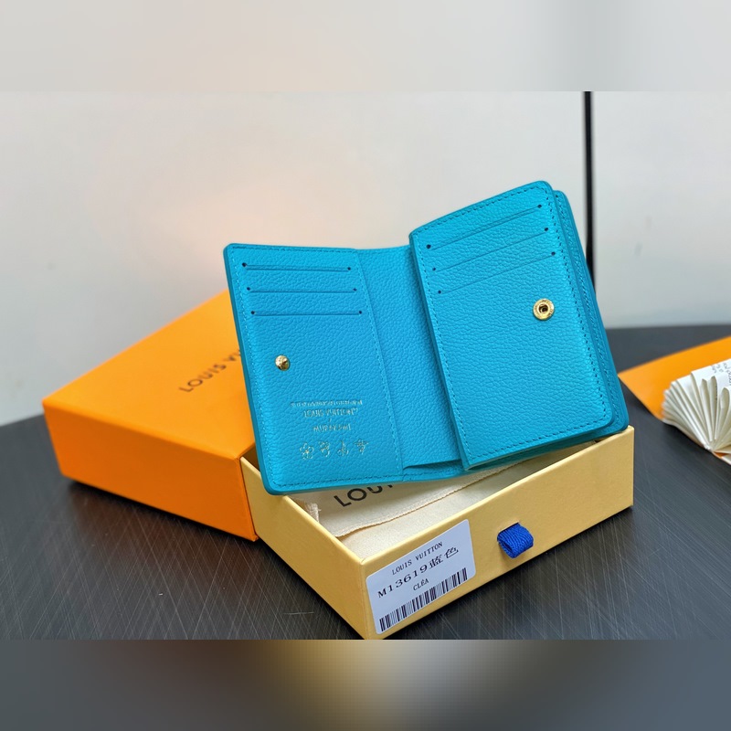 【臺(tái)灣貨】M13619藍(lán)色白彩 兩折拉鍊錢包 LV x TM Portfolio