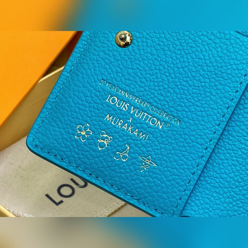 【臺(tái)灣貨】M13619藍(lán)色白彩 兩折拉鍊錢包 LV x TM Portfolio