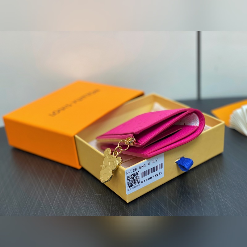 【臺灣貨】M14087玫紅白彩 兩折錢包 LV x TM Portfolio L