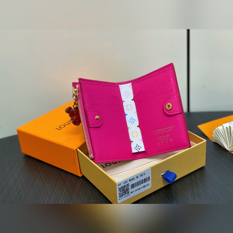 【臺灣貨】M14087玫紅白彩 兩折錢包 LV x TM Portfolio L