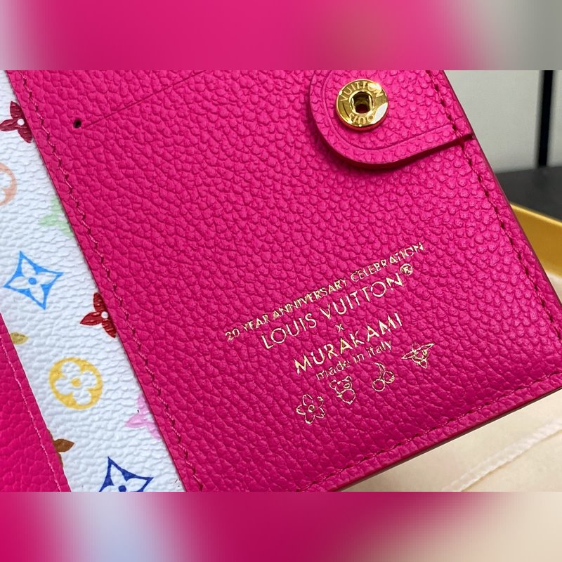 【臺灣貨】M14087玫紅白彩 兩折錢包 LV x TM Portfolio L