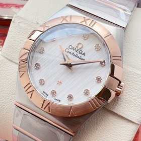 女款_（鋼帶包金，最高版本 原裝機心）歐米伽/OMEGA 型號123.15.27.60