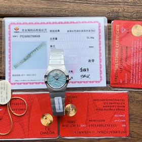 女款_（鋼帶包金，最高版本 原裝機心）歐米伽/OMEGA 型號123.15.27.60