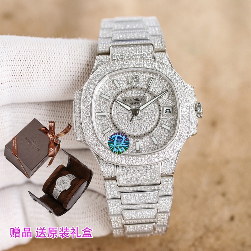 女款_新款到貨GR 重金打造經典時計——百達翡麗7021女士鸚鵡螺 滿鑽限量款 少量